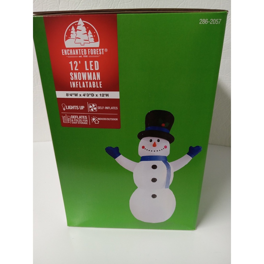 12 FT SNOWMAN LED Inflatable Enchanted Forest New In Box - Picture 4 of 6